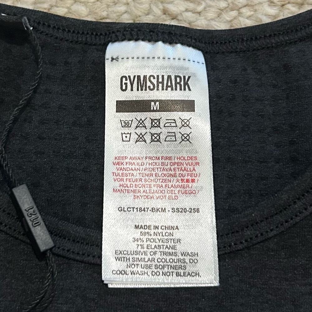 Gymshark Vital Seamless Crop Top women's medium black marl NWT Workout Athletic - Picture 6 of 14